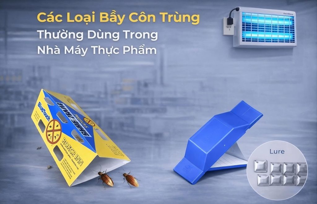 Các loại bẫy côn trùng thường dùng trong nhà máy thực phẩm
